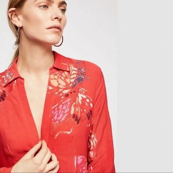 Free People Field Of Butterflies mini dress /Tunic , sz : small - Picture 3 of 11